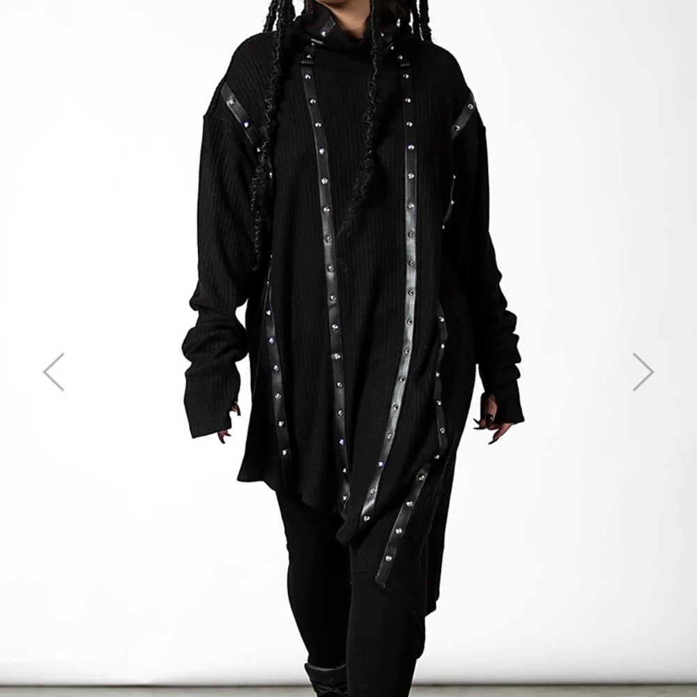 Killstar total stud ribbed top Medium